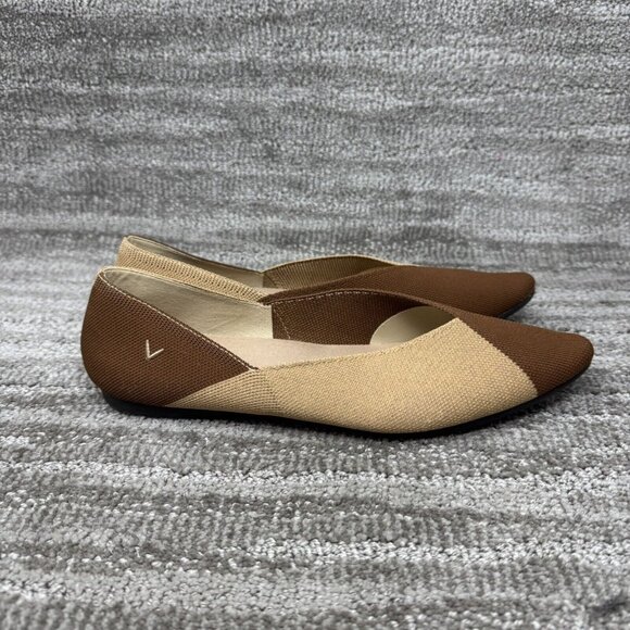 Vivaia Women's Valencia 2.0 V-Cut Pointed Toe Wheat Washable Flats Size 10 US - Picture 1 of 9